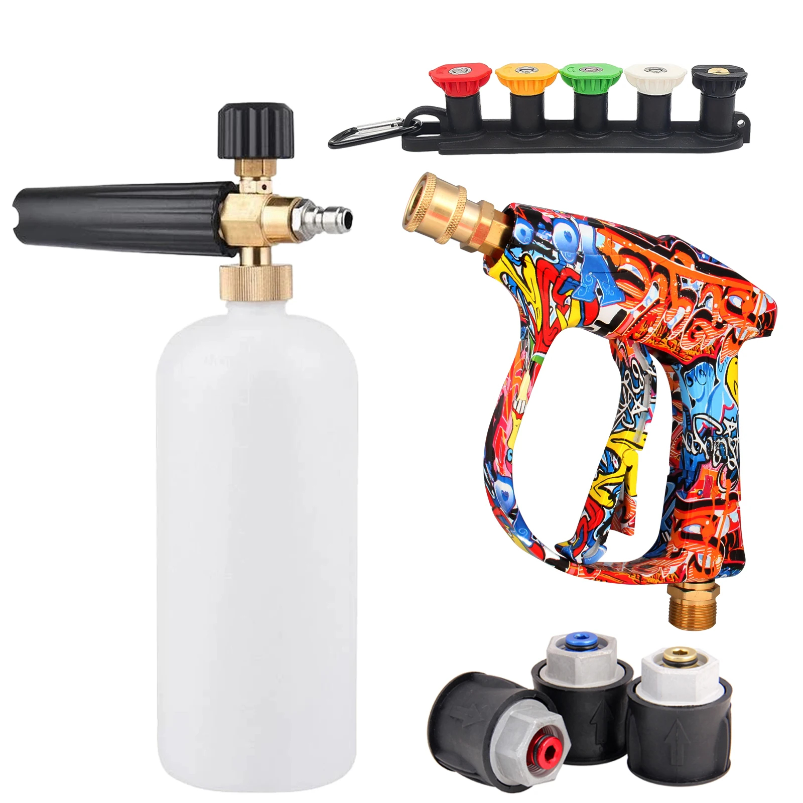 4350PSI Graffiti High Pressure Water Gun with foam cannon and nozzles